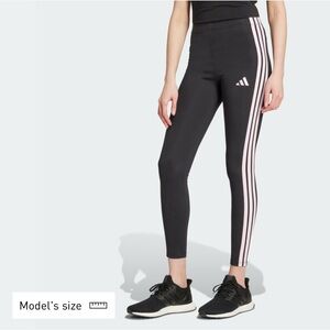 Adidas Black Leggings with White Stripes